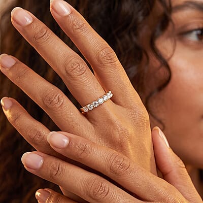 D'Joy Lab Grown Diamond I1 0.50 ctw Ring in 18K Vermeil Yellow Gold Over Sterling Silver (Size 10.0)