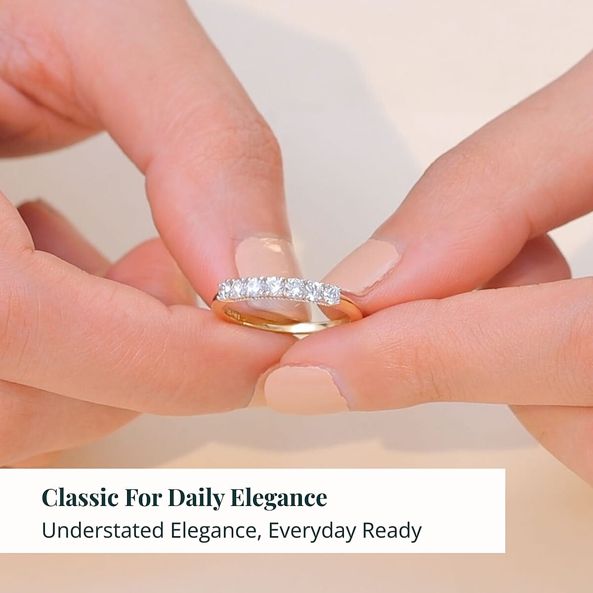  D'Joy Lab Grown Diamond (I1) Ring in 18K Vermeil YG Over Sterling Silver (Size 10.0) 0.50 ctw image number 5