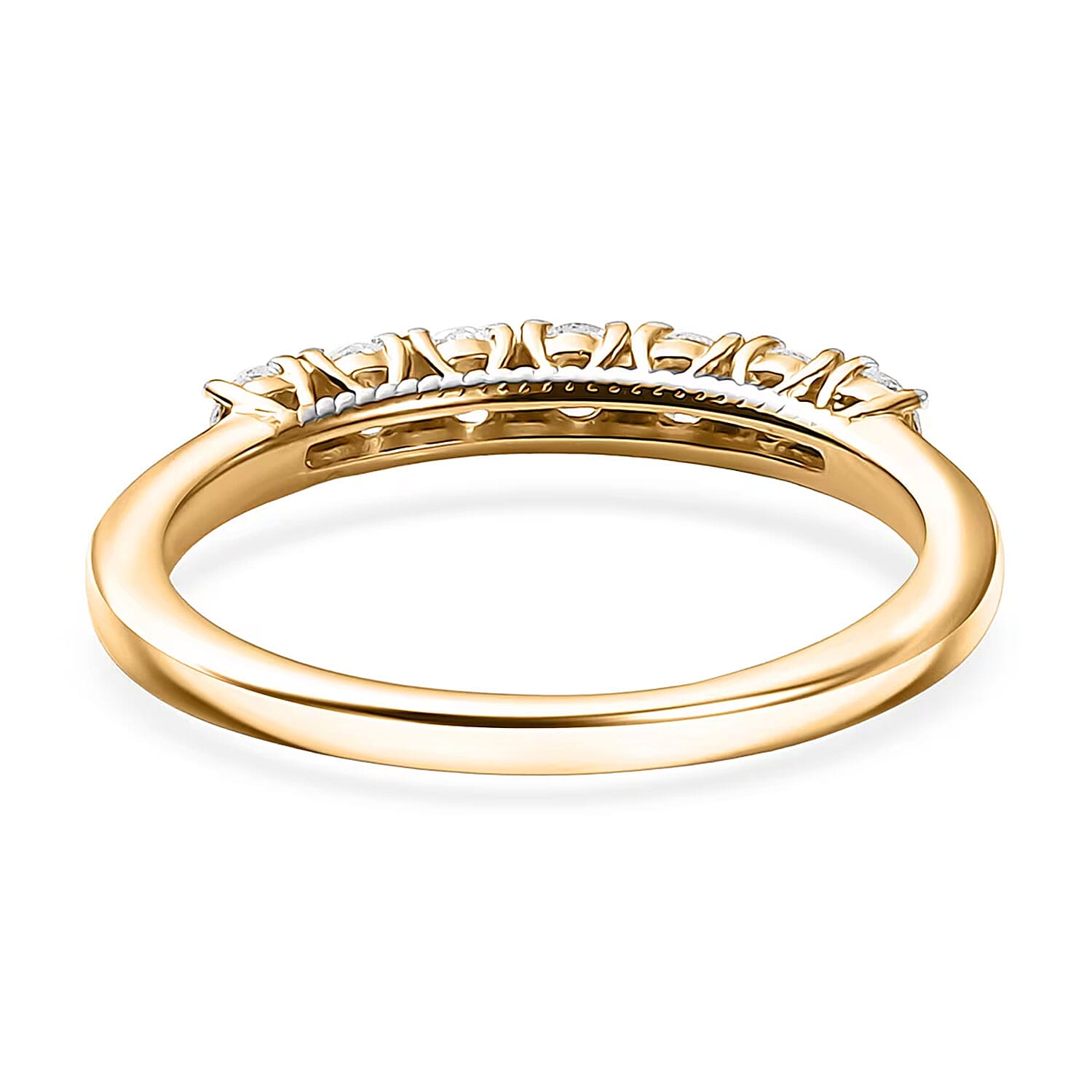 D'Joy Lab Grown Diamond I1 0.50 ctw Ring in 18K Vermeil Yellow Gold Over Sterling Silver (Size 10.0)