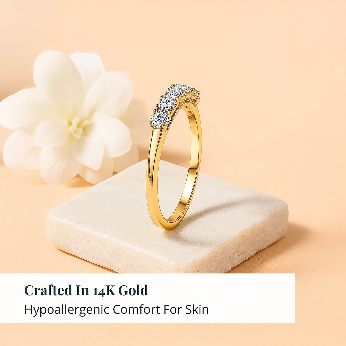 Doorbuster D'Joy Lab Grown Diamond (I1) Ring in 18K Vermeil YG Over Sterling Silver (Size 10.0) 0.50 ctw image number 2