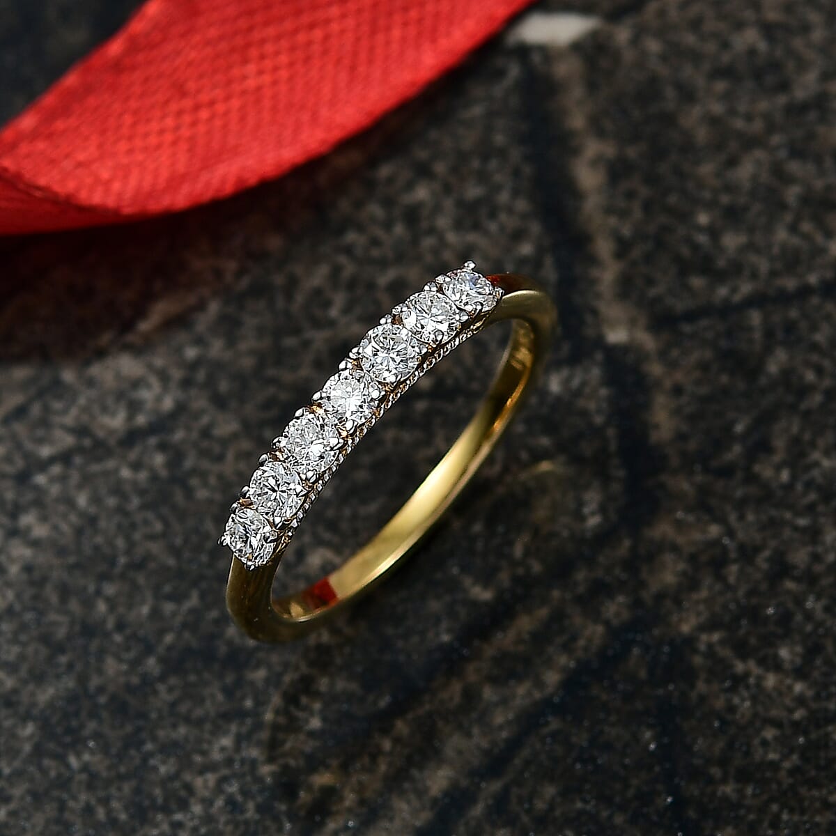 Doorbuster D'Joy Lab Grown Diamond I1 0.50 ctw Classic Ring in 18K Vermeil Yellow Gold Over Sterling Silver (Size 7.0) image number 1