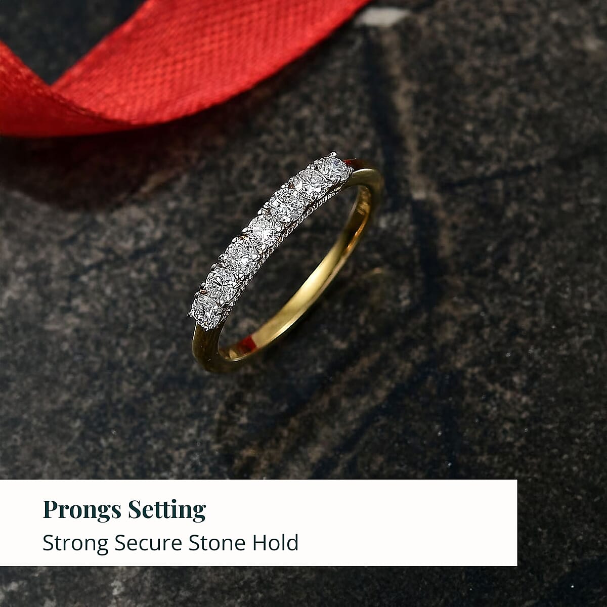 Doorbuster D'Joy Lab Grown Diamond I1 0.50 ctw Classic Ring in 18K Vermeil Yellow Gold Over Sterling Silver (Size 8.0) image number 4