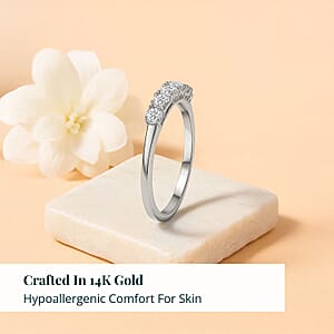 D'Joy Lab Grown Diamond Ring in Rhodium Over Sterling Silver 0.50 ctw (Size 10.0)