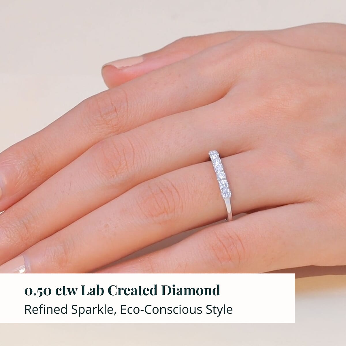 Doorbuster D'Joy Lab Grown Diamond I1 0.50 ctw Classic Ring in Rhodium Over Sterling Silver (Size 6.0) image number 1