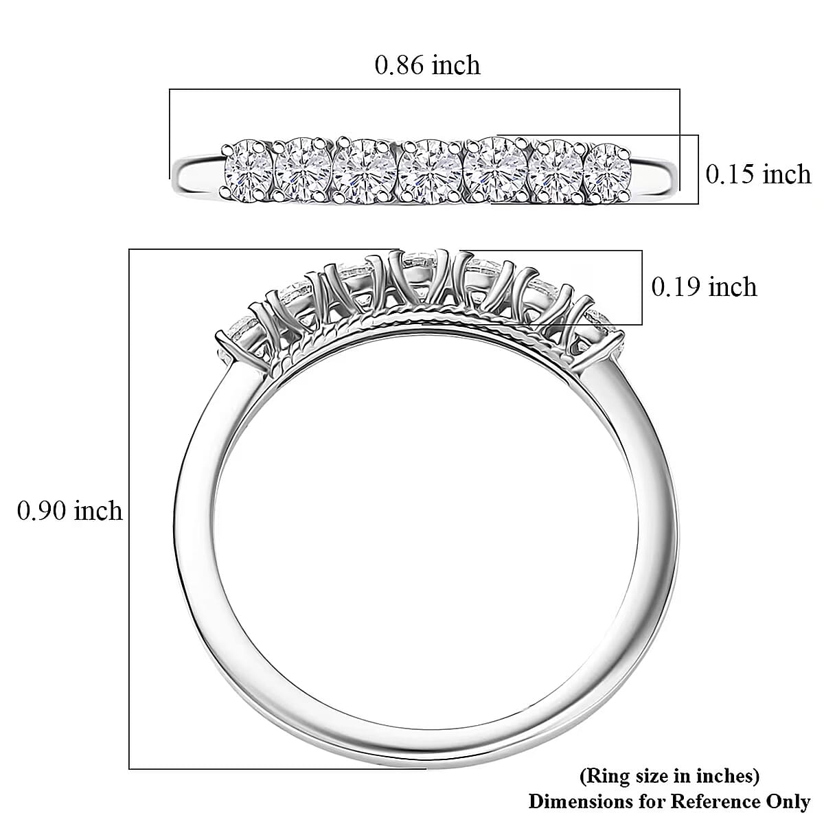 Doorbuster D'Joy Lab Grown Diamond I1 0.50 ctw Classic Ring in Rhodium Over Sterling Silver (Size 7.0) image number 6