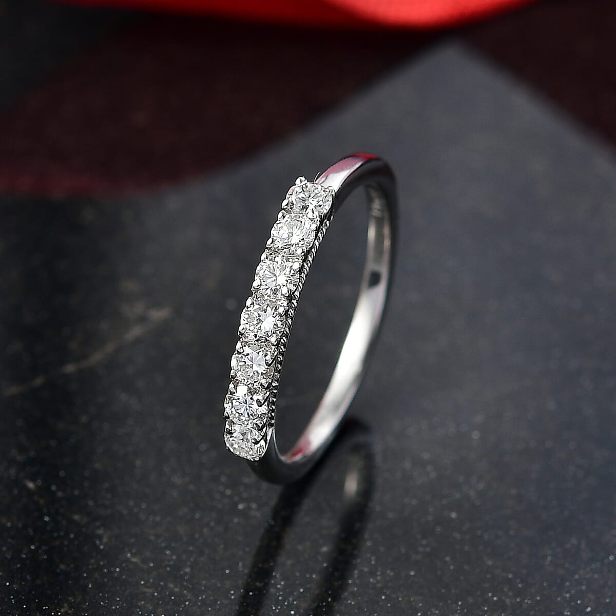 Doorbuster D'Joy Lab Grown Diamond I1 0.50 ctw Classic Ring in Rhodium Over Sterling Silver (Size 8.0) image number 1