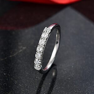 D'Joy Luxuriant Lab Grown Diamond Ring in Rhodium Over Sterling Silver 0.50 ctw (Size 8.0)