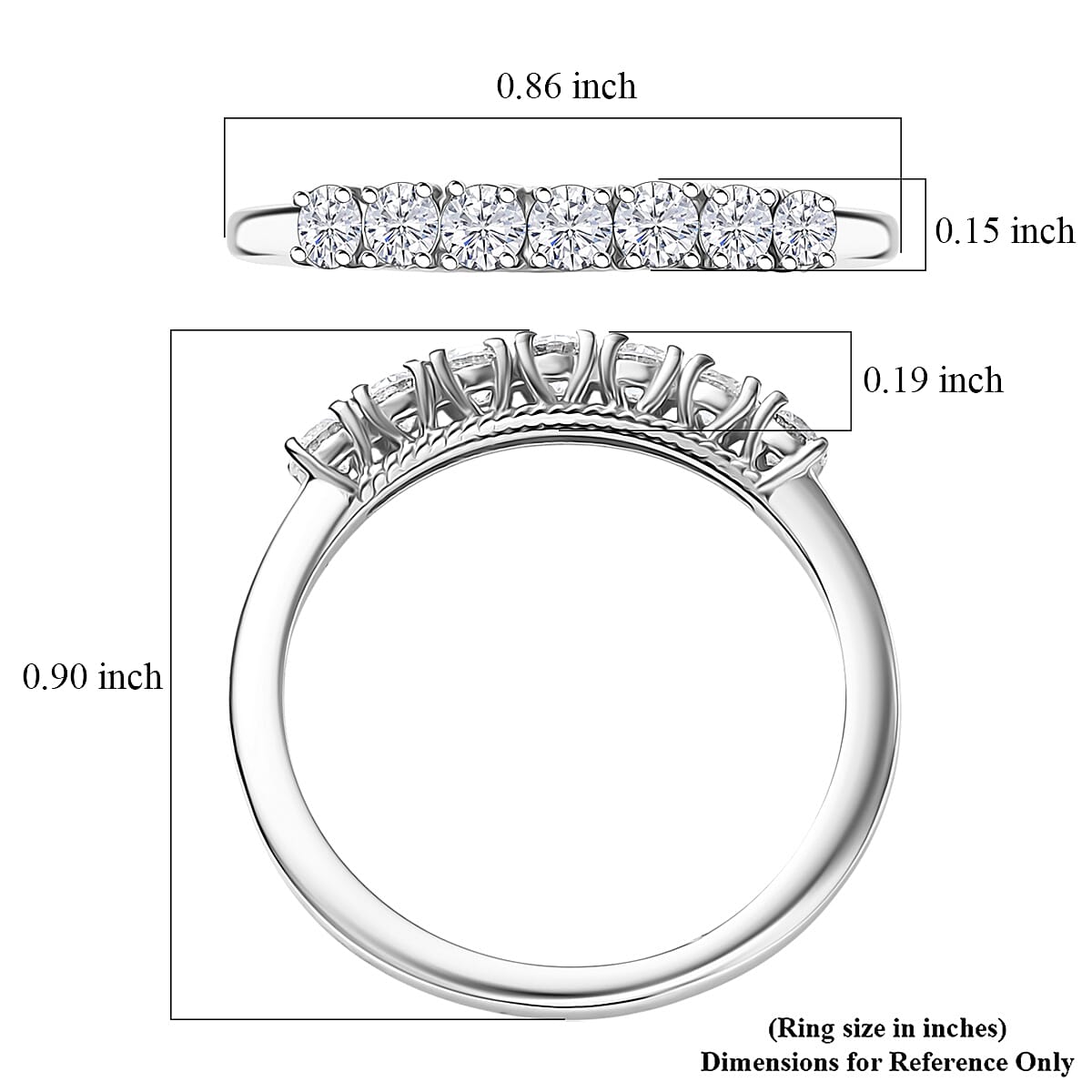 Doorbuster D'Joy Lab Grown Diamond I1 0.50 ctw Classic Ring in Rhodium Over Sterling Silver (Size 8.0) image number 5