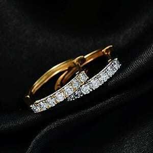 Doorbuster D'Joy Lab Grown Diamond I1 1.00 ctw Classic Hoop Earrings in 18K Vermeil Yellow Gold Over Sterling Silver