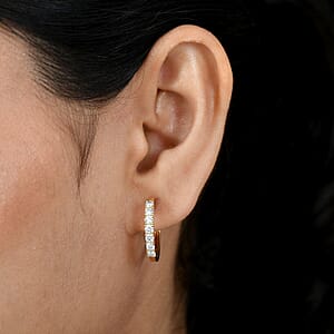 Doorbuster D'Joy Lab Grown Diamond I1 1.00 ctw Classic Hoop Earrings in 18K Vermeil Yellow Gold Over Sterling Silver