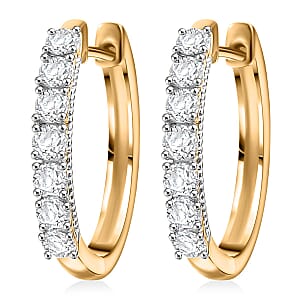 Doorbuster D'Joy Lab Grown Diamond I1 1.00 ctw Classic Hoop Earrings in 18K Vermeil Yellow Gold Over Sterling Silver