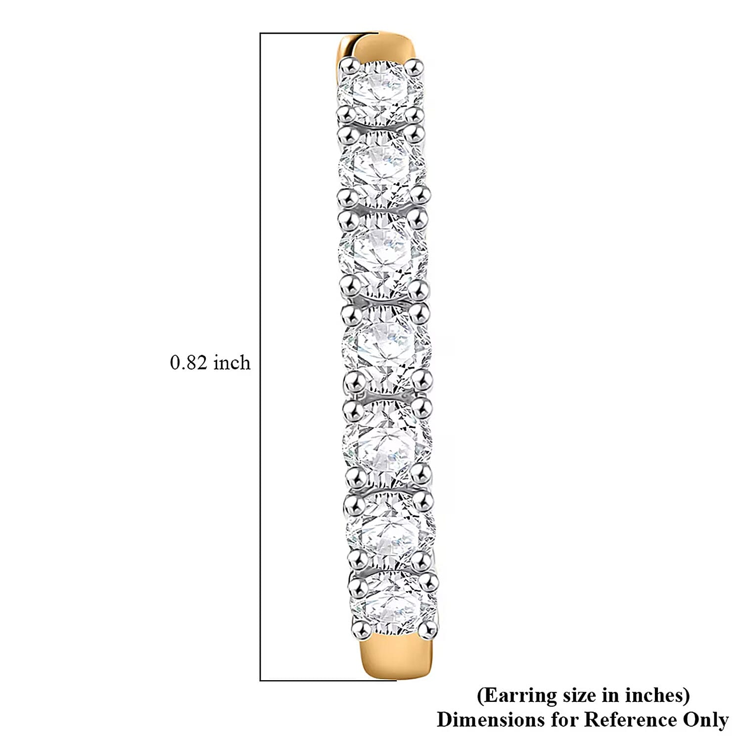 D'Joy Lab Grown Diamond I1 1.00 ctw Classic Hoop Earrings in 18K Vermeil Yellow Gold Over Sterling Silver