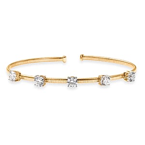 Luxuriant Lab Grown Diamond E-F VS 3.00 ctw Cuff Bracelet in 10K Yellow Gold (7.25 In)