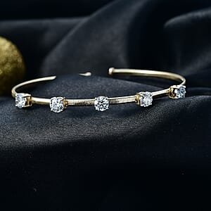 Luxuriant Lab Grown Diamond E-F VS 3.00 ctw Cuff Bracelet in 10K Yellow Gold (7.25 In)