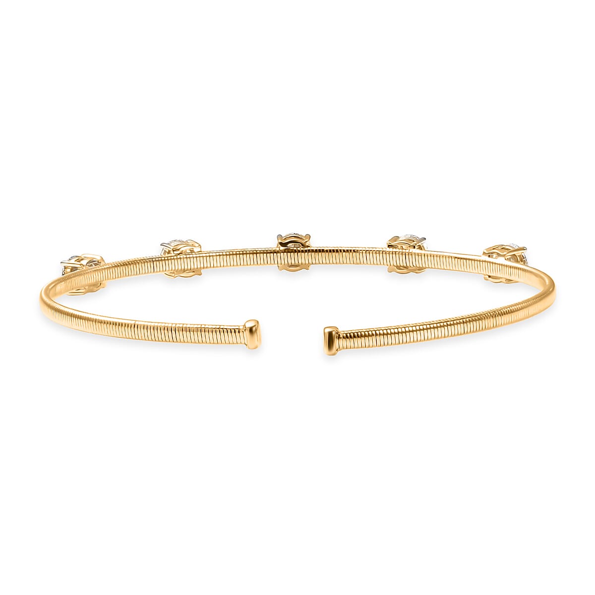 Luxuriant Lab Grown Diamond E-F VS 3.00 ctw Cuff Bracelet in 10K Yellow Gold (7.25 In) image number 4