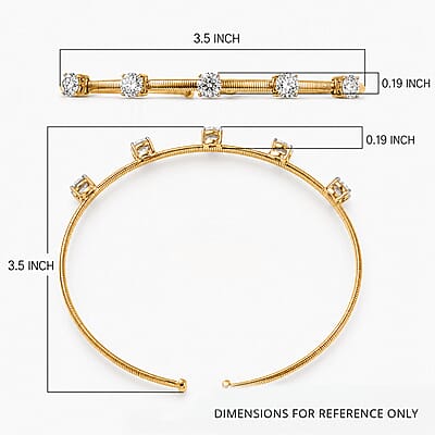 Luxuriant Lab Grown Diamond E-F VS 3.00 ctw Cuff Bracelet in 10K Yellow Gold (7.25 In)