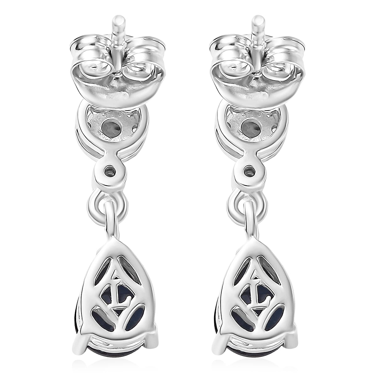 Luxuriant AAA Lab Grown Alexandrite and White Zircon 1.75 ctw Earrings in Rhodium Over Sterling Silver