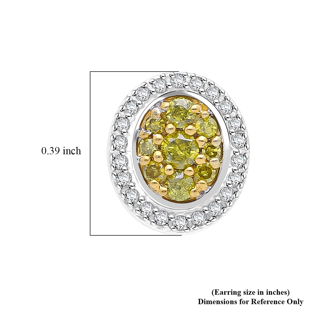 Doorbuster D'Joy Yellow and White Diamond 0.50 ctw Desert Sunrise Earrings in Rhodium Over Sterling Silver image number 4