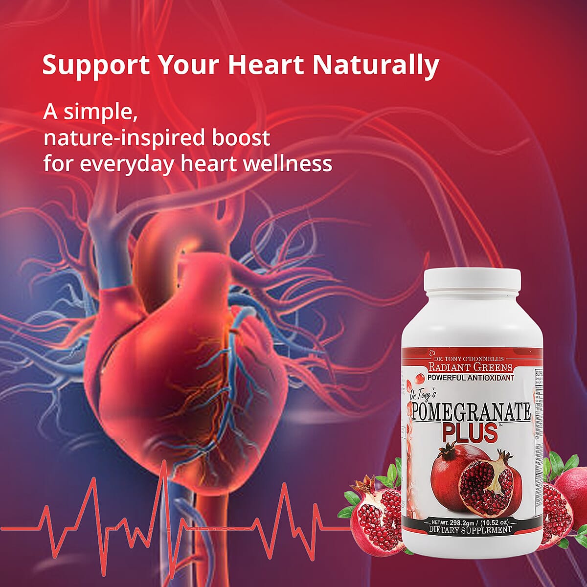 Radiant Greens Dr. Tonys Pomegranate Plus Dietary Supplement 10.52oz image number 4