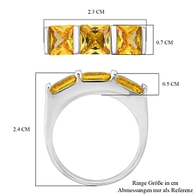 Simulated Diamond Ring in Rhodium Over Sterling Silver (Size 11.5)