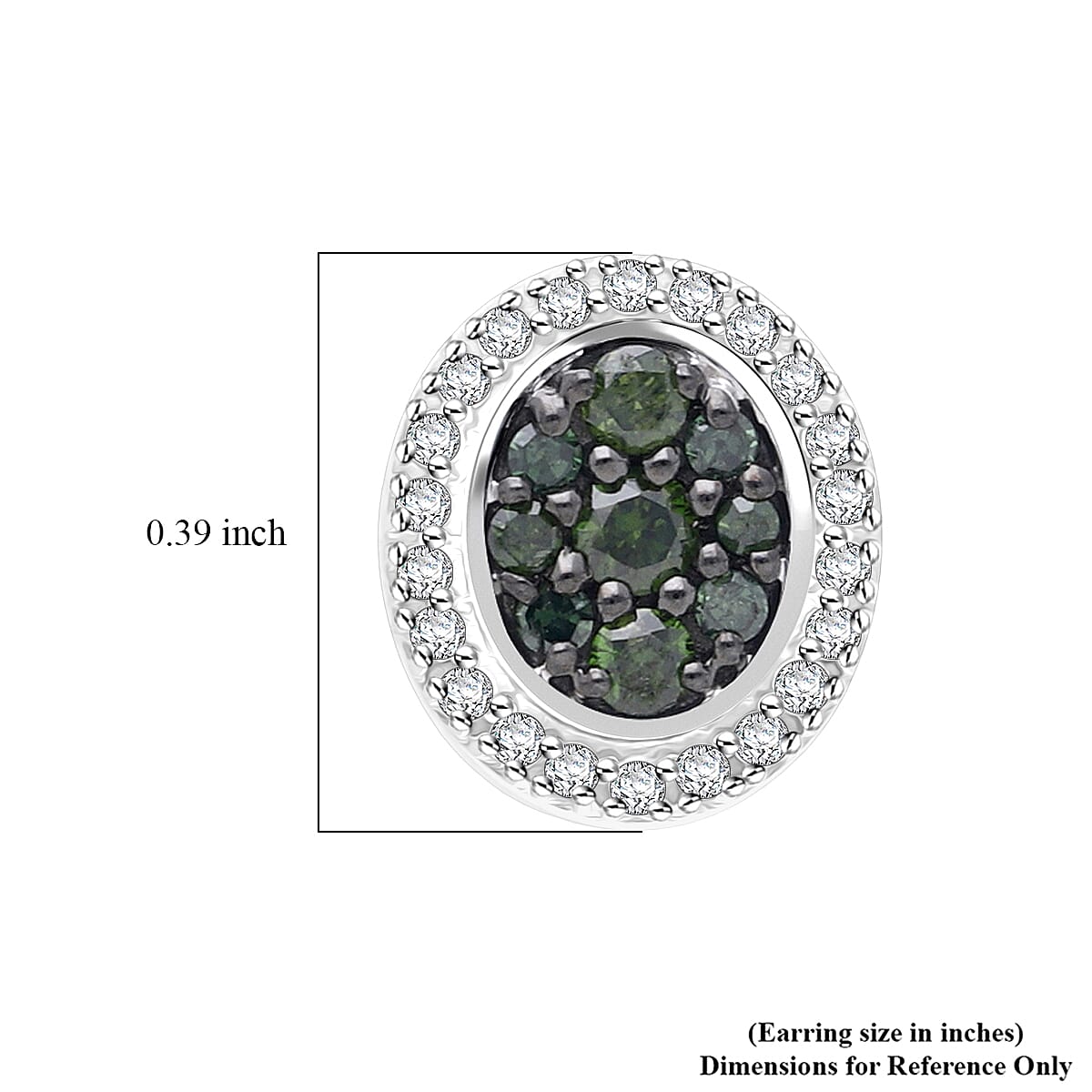 Doorbuster D'Joy Green and Diamond 0.50 ctw Desert Sunrise Earrings in Rhodium Over Sterling Silver image number 4