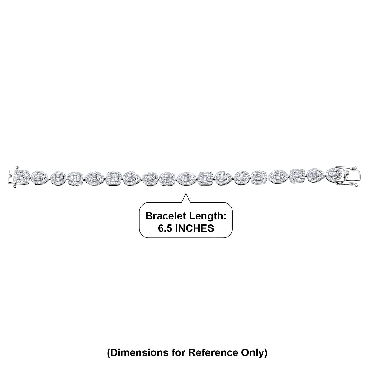 D'Joy Moissanite 3.65 ctw Bracelet in Rhodium Over Sterling Silver (6.50 In) image number 4
