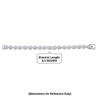 D'Joy Moissanite 3.65 ctw Art Deco Bracelet in Rhodium Over Sterling Silver (6.50 In)