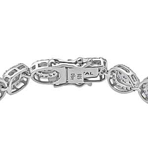 D'Joy Moissanite 3.65 ctw Art Deco Bracelet in Rhodium Over Sterling Silver (8.00 In)