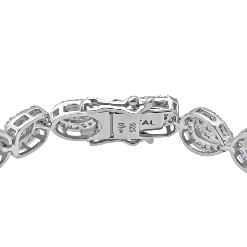 D'Joy Moissanite 3.65 ctw Art Deco Bracelet in Rhodium Over Sterling Silver (8.00 In)