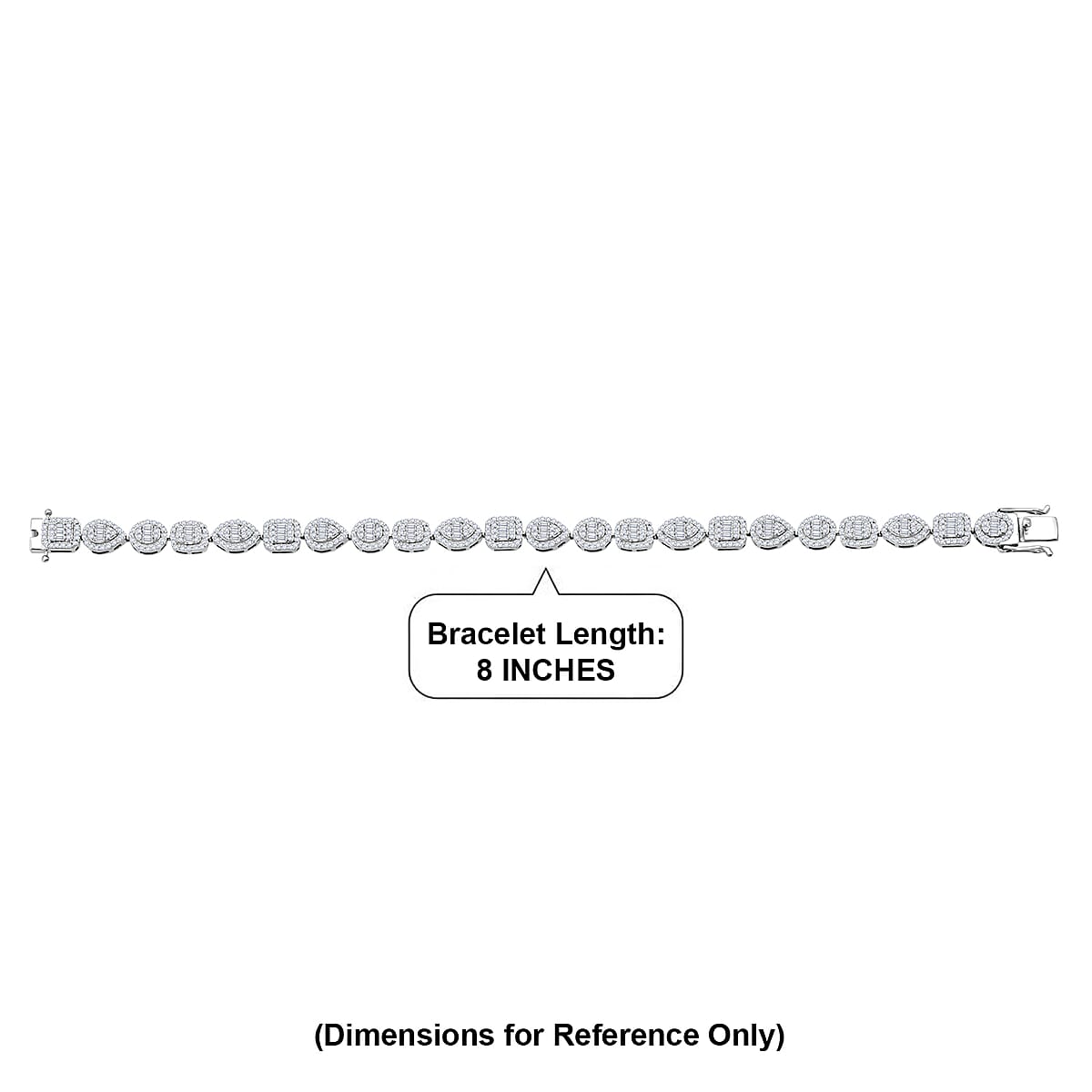 D'Joy Moissanite 3.65 ctw Art Deco Bracelet in Rhodium Over Sterling Silver (8.00 In) image number 4
