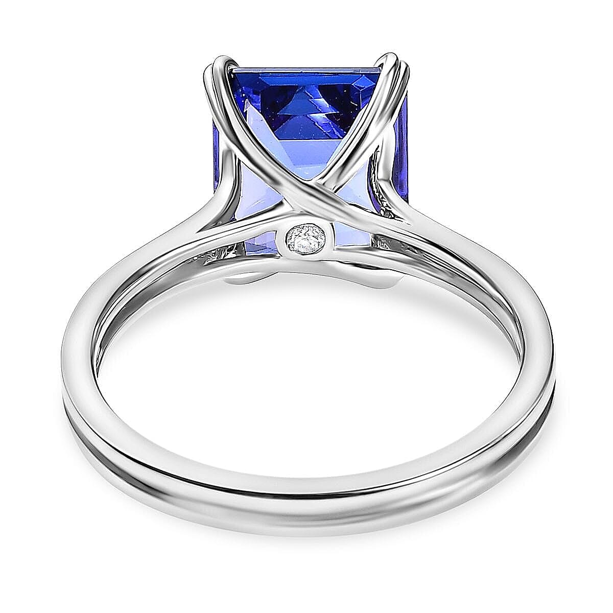 Rhapsody AAAA Tanzanite and E-F VS2 Diamond 5.00 ctw Solitaire Ring in 950 Platinum (Size 6.5) 5.85 Grams image number 4