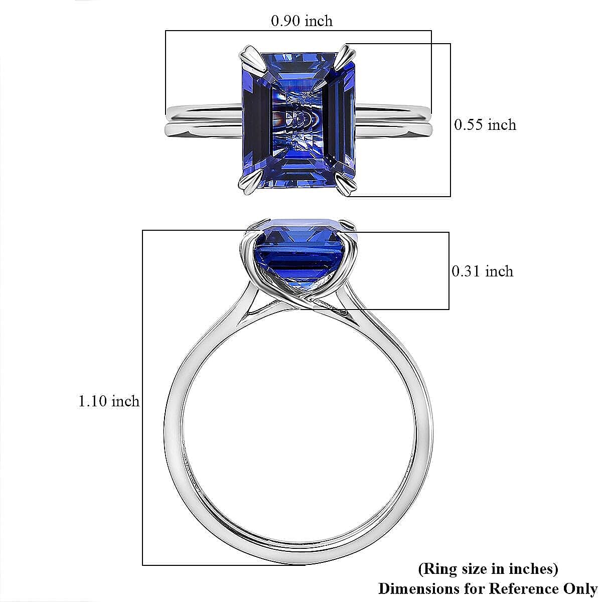 Rhapsody AAAA Tanzanite and E-F VS2 Diamond 5.00 ctw Solitaire Ring in 950 Platinum (Size 6.5) 5.85 Grams image number 6