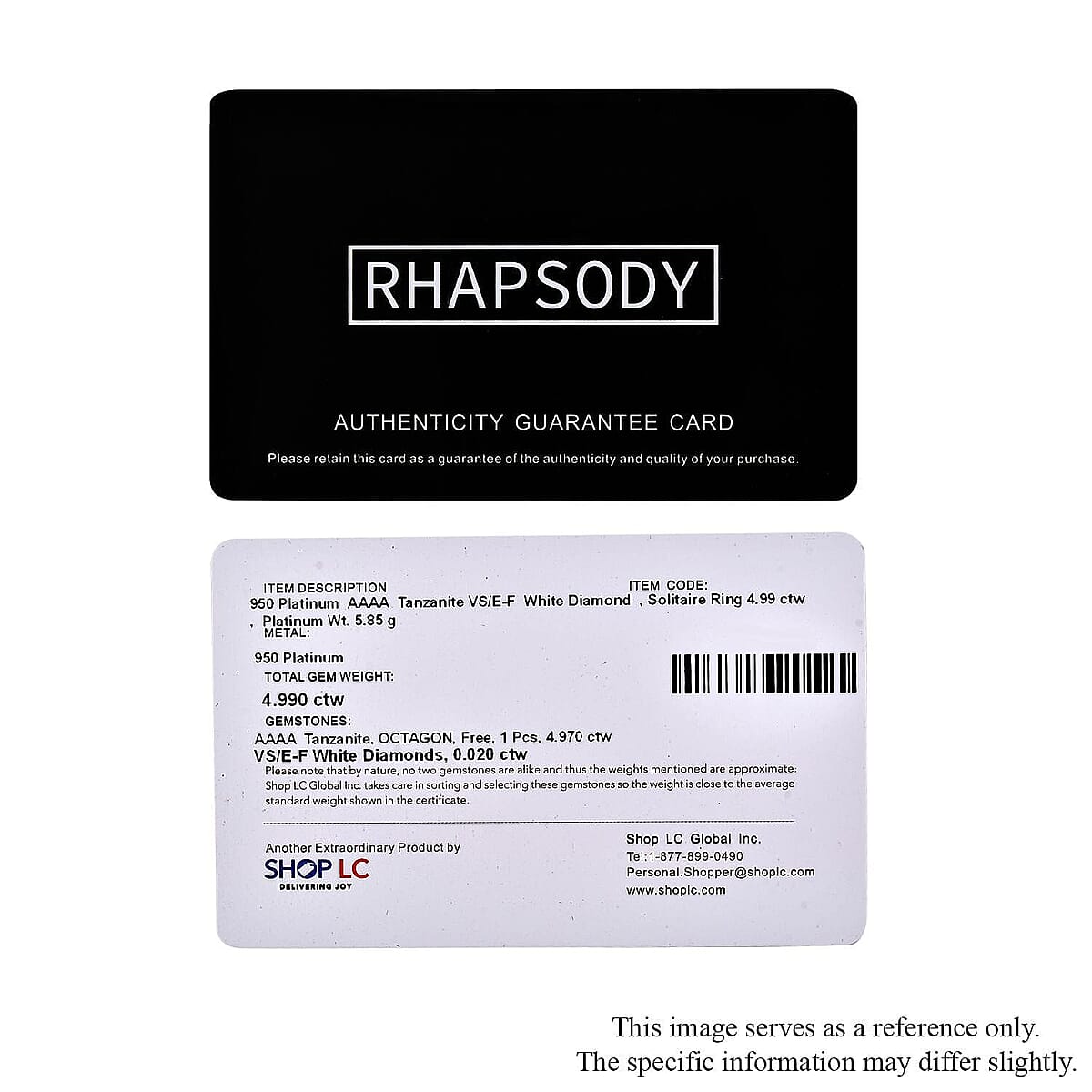 Rhapsody AAAA Tanzanite and E-F VS2 Diamond 5.00 ctw Solitaire Ring in 950 Platinum (Size 6.5) 5.85 Grams image number 7