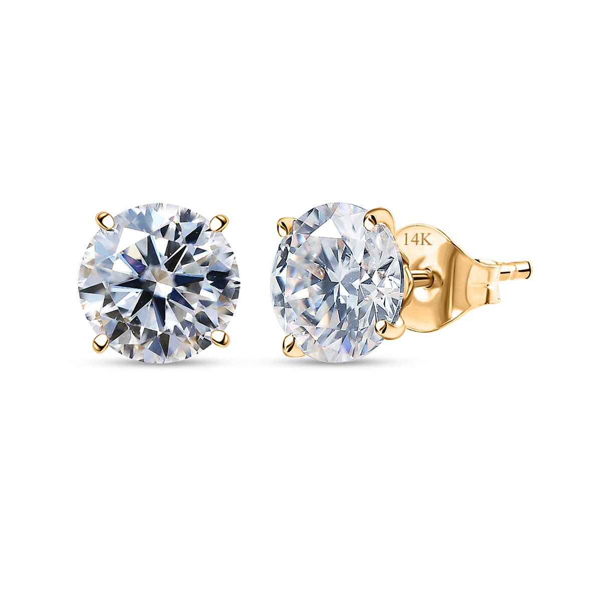 Doorbuster Moissanite 3.60 ctw Solitaire Stud Earrings in 14K Yellow Gold image number 0
