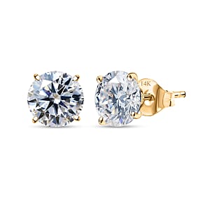 Doorbuster Moissanite 3.60 ctw Solitaire Stud Earrings in 14K Yellow Gold
