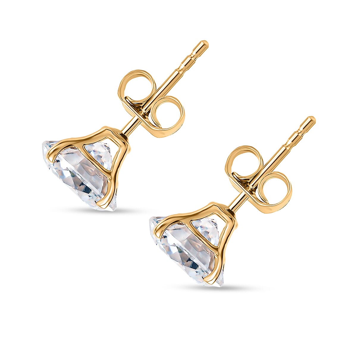 Doorbuster Moissanite 3.60 ctw Solitaire Stud Earrings in 14K Yellow Gold image number 3