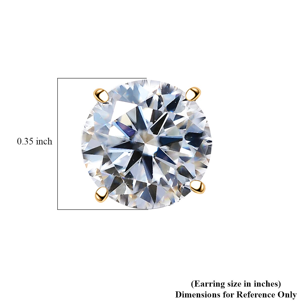 Doorbuster Moissanite 3.60 ctw Solitaire Stud Earrings in 14K Yellow Gold image number 4