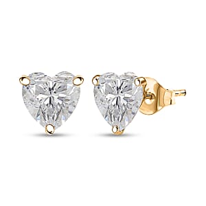 Doorbuster Moissanite 3.75 ctw Solitaire Stud Earrings in 14K Yellow Gold