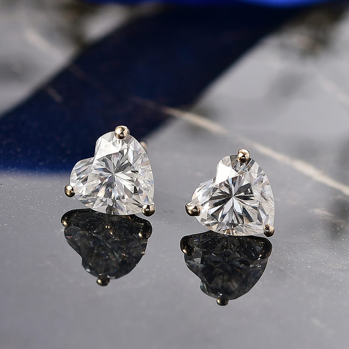 Doorbuster Moissanite 3.75 ctw Solitaire Stud Earrings in 14K Yellow Gold image number 1