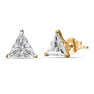 Doorbuster Moissanite 3.40 ctw Solitaire Stud Earrings in 14K Yellow Gold