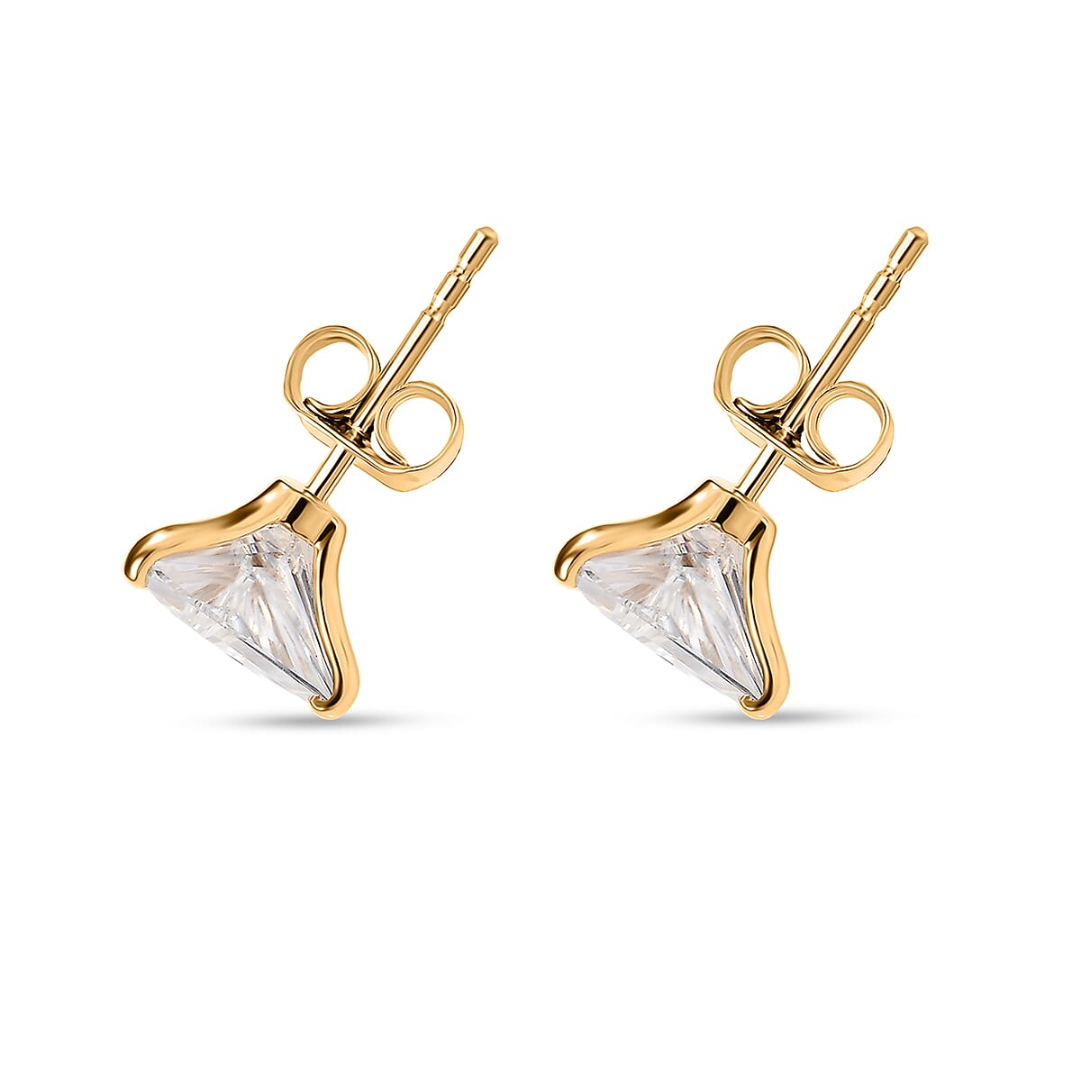 Doorbuster Moissanite 3.40 ctw Solitaire Stud Earrings in 14K Yellow Gold image number 3