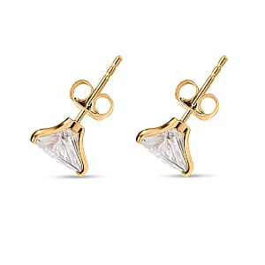 Moissanite Solitaire Stud Earrings in 14K Yellow Gold 3.40 ctw