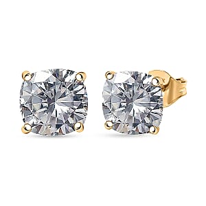 Doorbuster Moissanite 4.15 ctw Solitaire Stud Earrings in 14K Yellow Gold