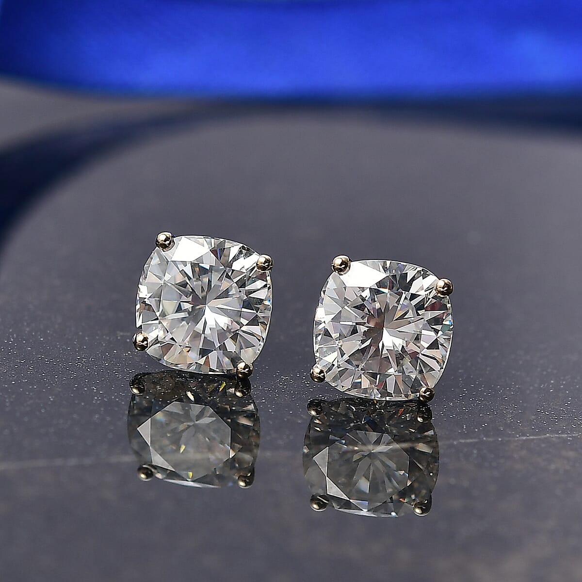 Doorbuster Moissanite 4.15 ctw Solitaire Stud Earrings in 14K Yellow Gold image number 1