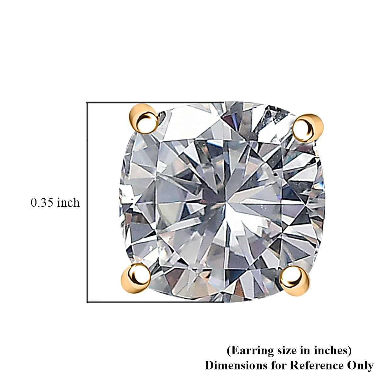 Doorbuster Moissanite 4.15 ctw Solitaire Stud Earrings in 14K Yellow Gold image number 4