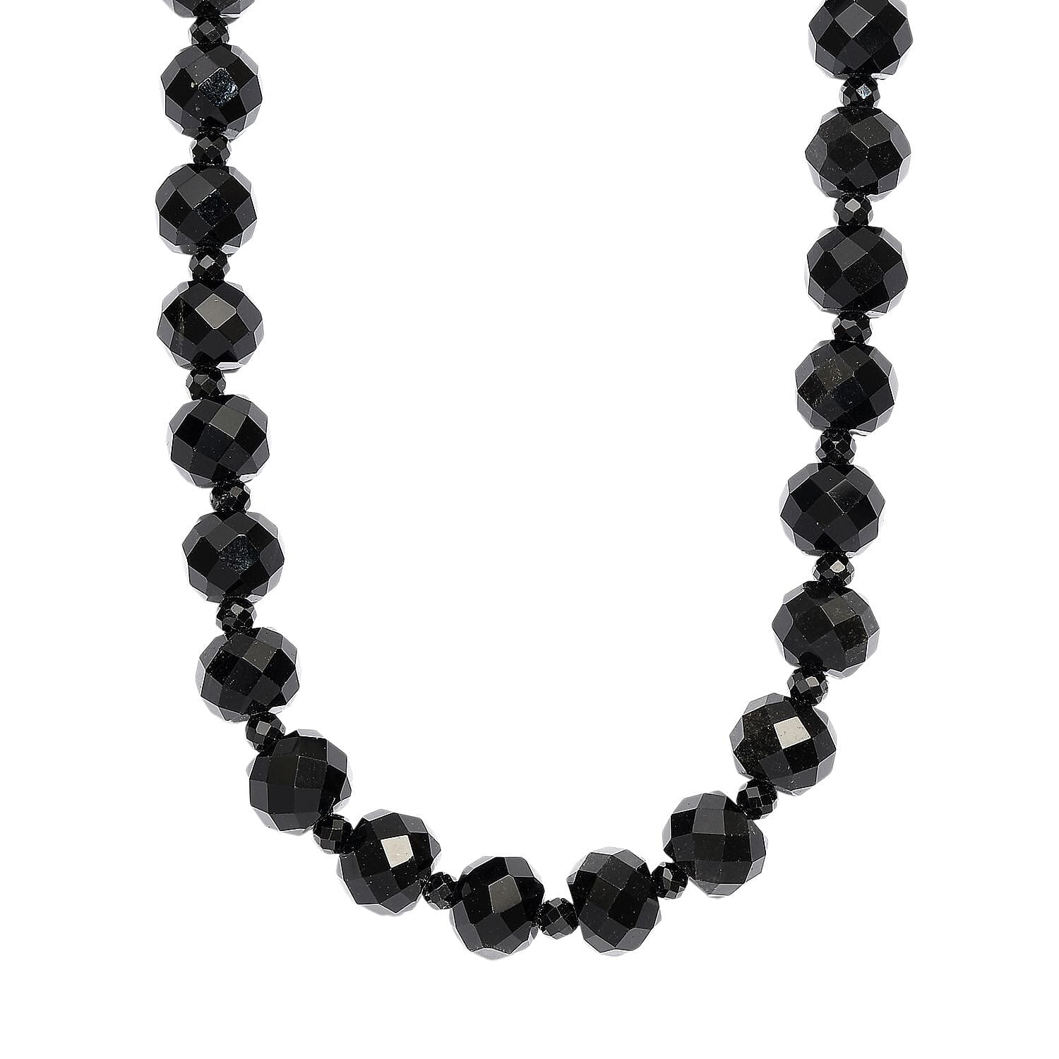 EverTrue Black Obsidian 218.00 ctw Necklace in Stainless Steel 18 Inches