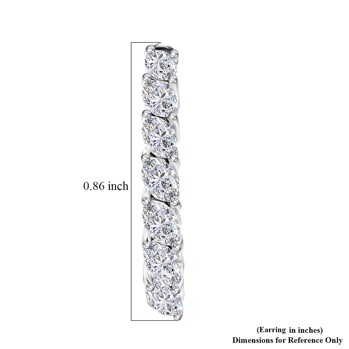 D'Joy Moissanite 1.80 ctw Hoop Earrings in Rhodium Over Sterling Silver image number 4