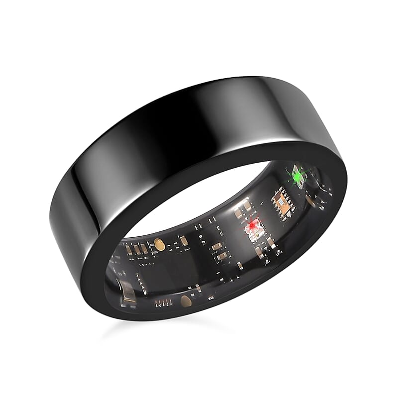Livmore Multifunctional V1 Smart Ring in ION Plated Black Stainless Steel (Size 7.0)