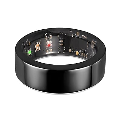 Livmore Multifunctional V1 Smart Ring in ION Plated Black Stainless Steel (Size 7.0)