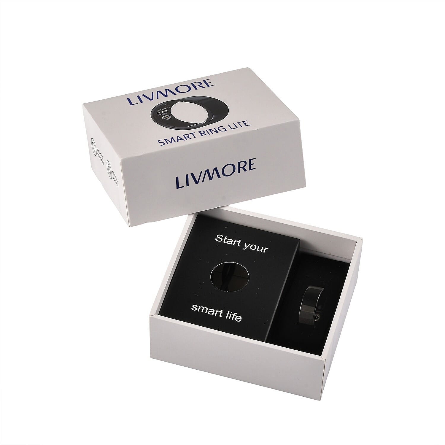 Livmore Multifunctional V1 Smart Ring in ION Plated Black Stainless Steel (Size 7.0)